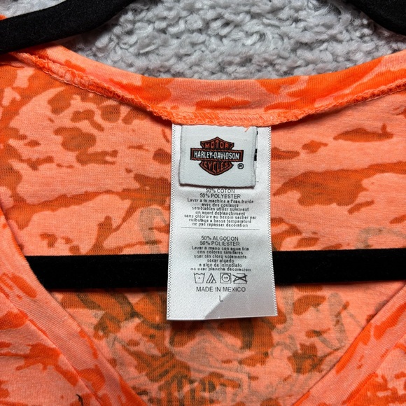 Harley Davidson Shirt Womens Large Las Vegas Eagle Wings Motorcycles Streetwear - Picture 2 of 5